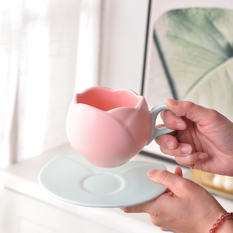 Retro Tulip Cup+ Saucer - Goodlifebean Home Gadgets