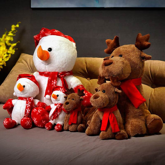 BuyCute Snowman and Rudolf Plushie - Goodlifebean Plushies | Stuffed Animals