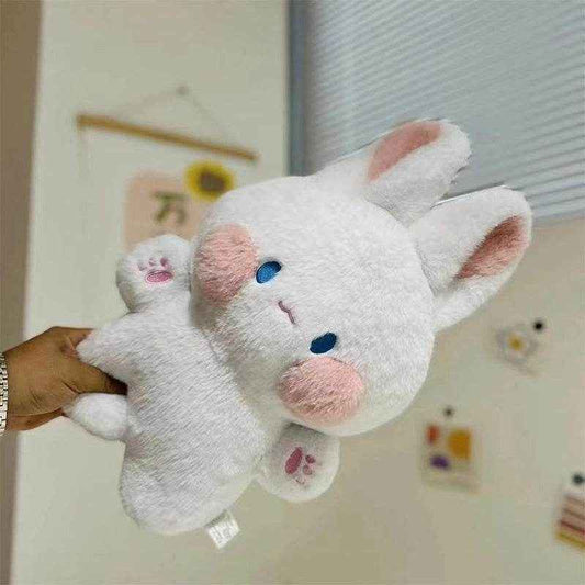 Buttons: Fluffy White Kawaii Bunny | Stuffed Animal Bunny - Goodlifebean Stuffed Animals