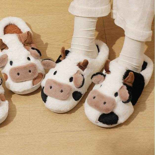 Fluffy Cow Slippers | Cloudy Slippers - Goodlifebean Shoes