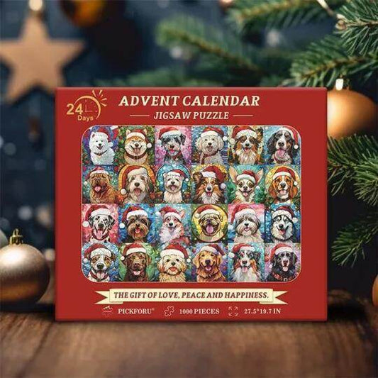 Buy1000 piece Christmas Advent Calender Puzzle | Dog Puzzle - Goodlifebean Plushies | Stuffed Animals