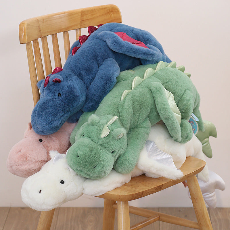 Draco: Giant Snow Dragon Plushie | Big 5ft Stuffed Animal Dragon