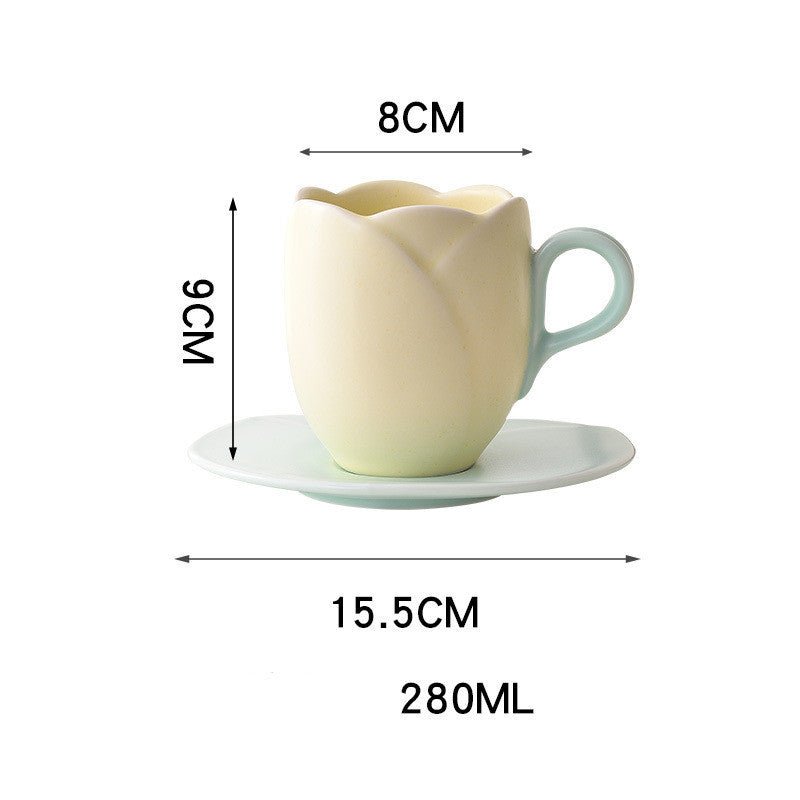 Retro Tulip Cup+ Saucer - Goodlifebean Home Gadgets