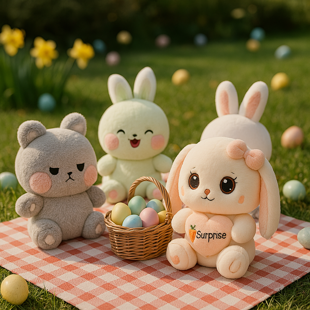 Cute Pink and White Bunny Plushie.