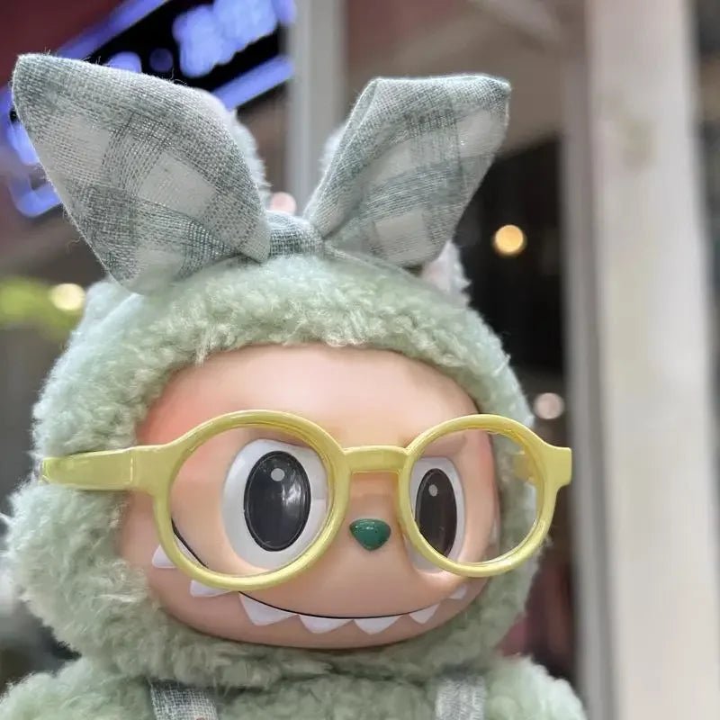 Handmade Labubu Pink and Green Plaid Dress with Bow - Goodlifebean