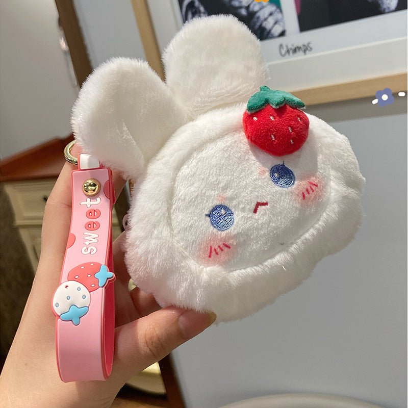 Peachy Kawaii Bunny Plushie Keychain+ Coin Purse | Lil beans Keychain - Goodlifebean Keychains