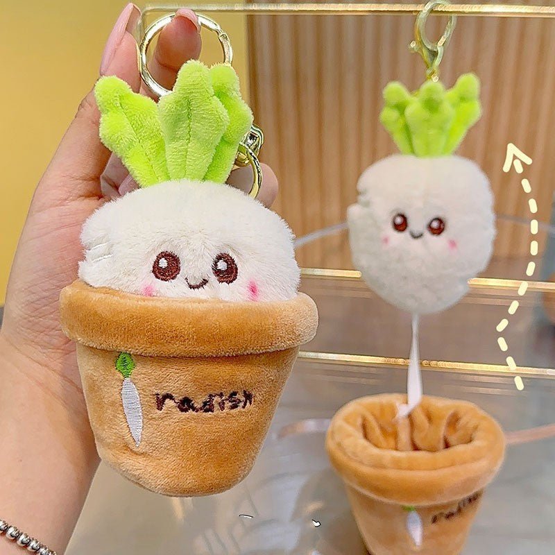 Rooting for You™ – Kawaii Carrot & Radish Couple Keychains - Goodlifebean Gifts