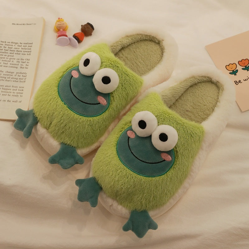 Cute Frog Plush Slippers | Kawaii Frog Slippers