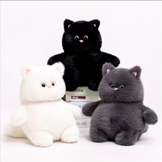 Tutu: Chubby Fluffy Black and White Cat Plushie | Stuffed Animal Cat