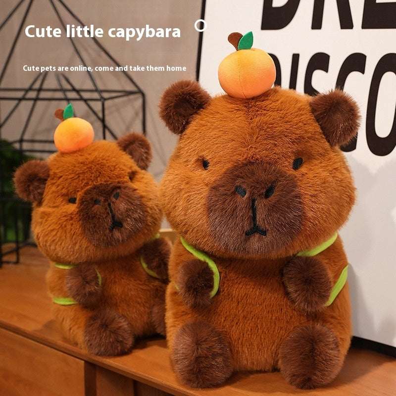 Capabala Sitting Backpack Small Capybara Doll Plush Toys Cute Guinea Pig Doll Ragdoll Gift