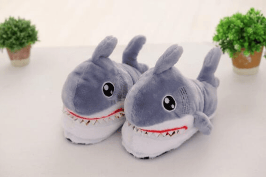 Shop Cozy Shark Plush Slippers - Goodlifebean Plushie | Stuffed Animal