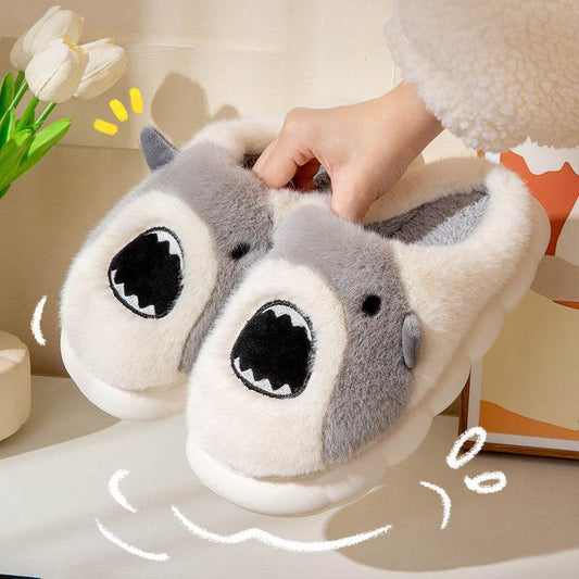 Shop Kawaii Fluffy Shark Slippers - Goodlifebean Plushie | Stuffed Animal