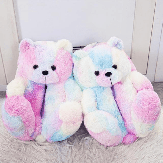 Shop Unicorn Teddy Bear Plush Slippers - Goodlifebean Plushie | Stuffed Animal