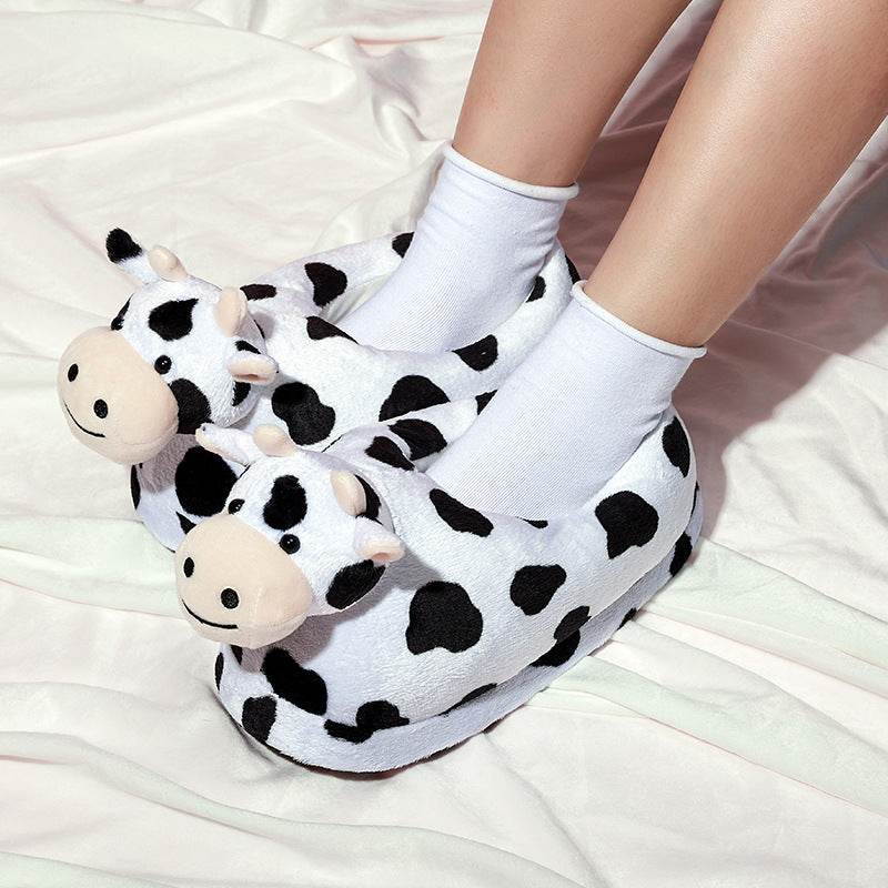 Kawaii Cow Plush Slippers - Goodlifebean Stuffed Animals