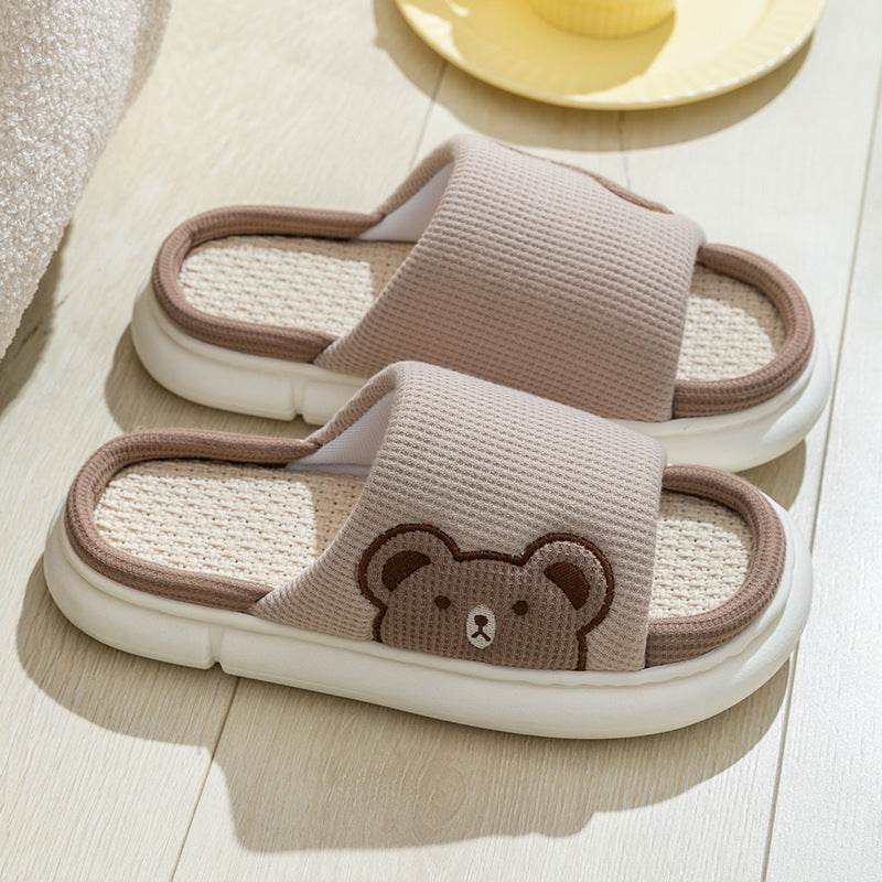 Cute Bunny Linen Slippers - Goodlifebean Shoes