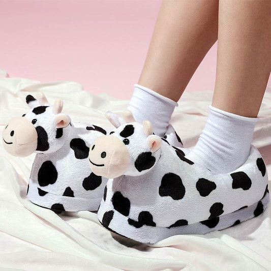 Shop Kawaii Cow Plush Slippers - Goodlifebean Plushie | Stuffed Animal