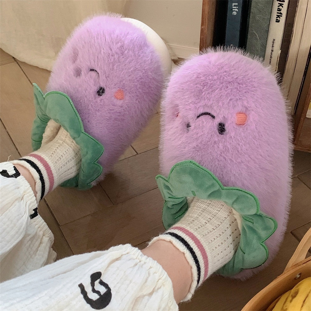 Shop Squishplant: Kawaii Squishy Eggplant Slippers - Goodlifebean Plushie | Stuffed Animal