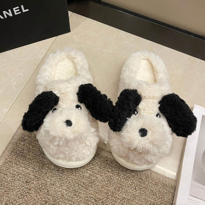 Fuzzy Puppy Plush Slippers | Kawaii Indoor Slippers - Goodlifebean