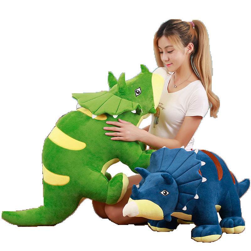 Shop Giant Tricia the Triceratops Dinosaur Plush Toy - Stuffed Animals Goodlifebean Plushies | Stuffed Animals