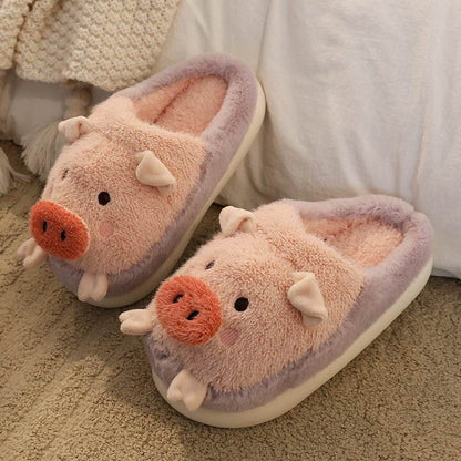 Kawaii Cloudy Pig Plush Slippers - Goodlifebean