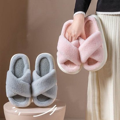 Shop CozyTwist: Criss Cross Cloud Slippers - Shoes Goodlifebean Plushies | Stuffed Animals