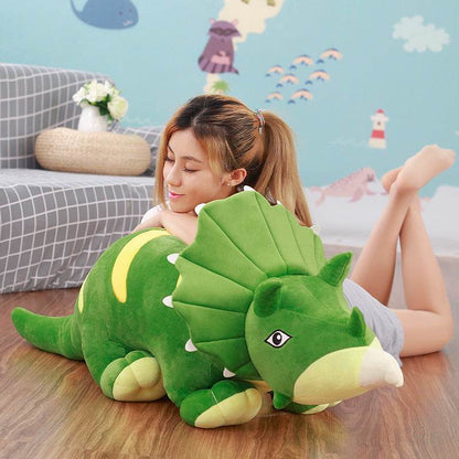 Shop Giant Tricia the Triceratops Dinosaur Plush Toy - Stuffed Animals Goodlifebean Plushies | Stuffed Animals