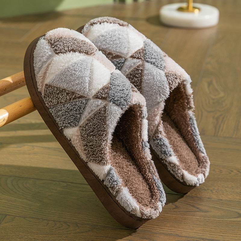 Geometric Plush Warm Indoor Slippers - Goodlifebean