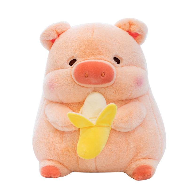 Chubby Banana Eating Pig Plushie - Goodlifebean