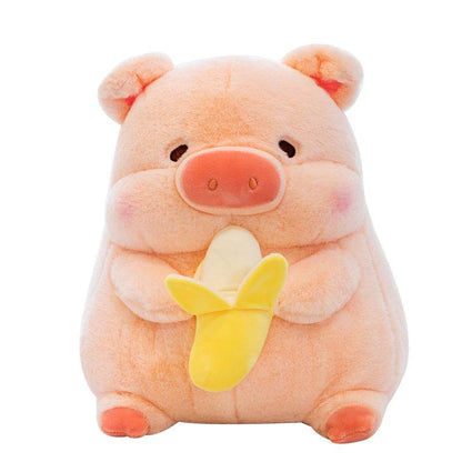 Chubby Banana Eating Pig Plushie - Goodlifebean