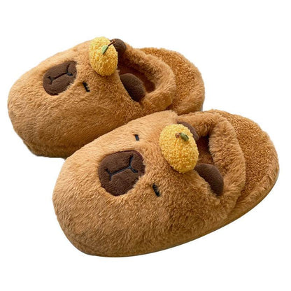 CloudyCapy: Cloudy Capybara Plush Slippers - Goodlifebean