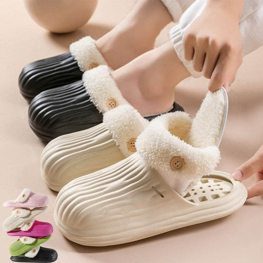 CozySwap: Indoor-Outdoor Slippers with Detachable Fur - Goodlifebean