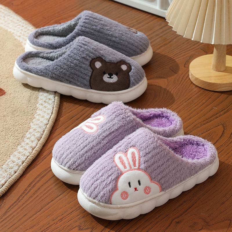 Shop Cute Rabbit Plush Fleece Slippers - Shoes Goodlifebean Plushies | Stuffed Animals