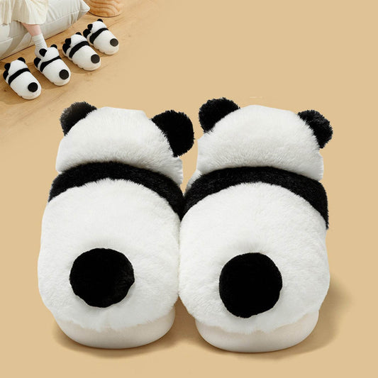 Cute Panda Plush Indoor Warm Slippers - Goodlifebean