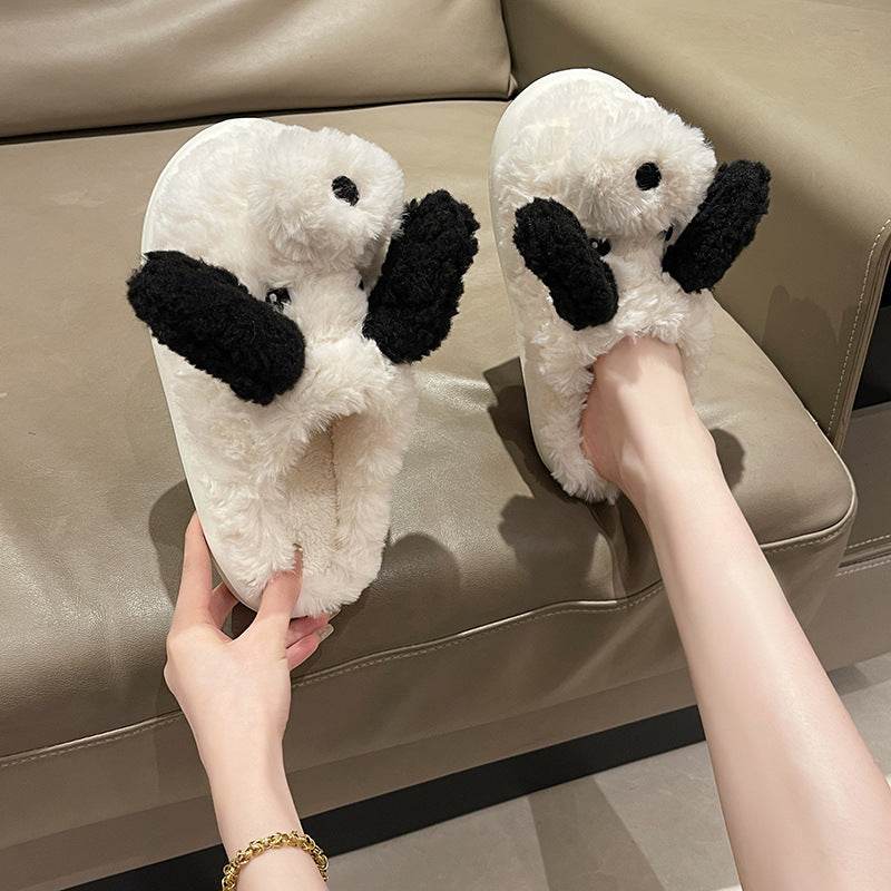 Fuzzy Puppy Plush Slippers | Kawaii Indoor Slippers - Goodlifebean