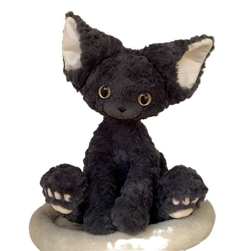 Cozy Curl Cat: Cute Curly Haired Black Cat | Black Cat Plush - Goodlifebean