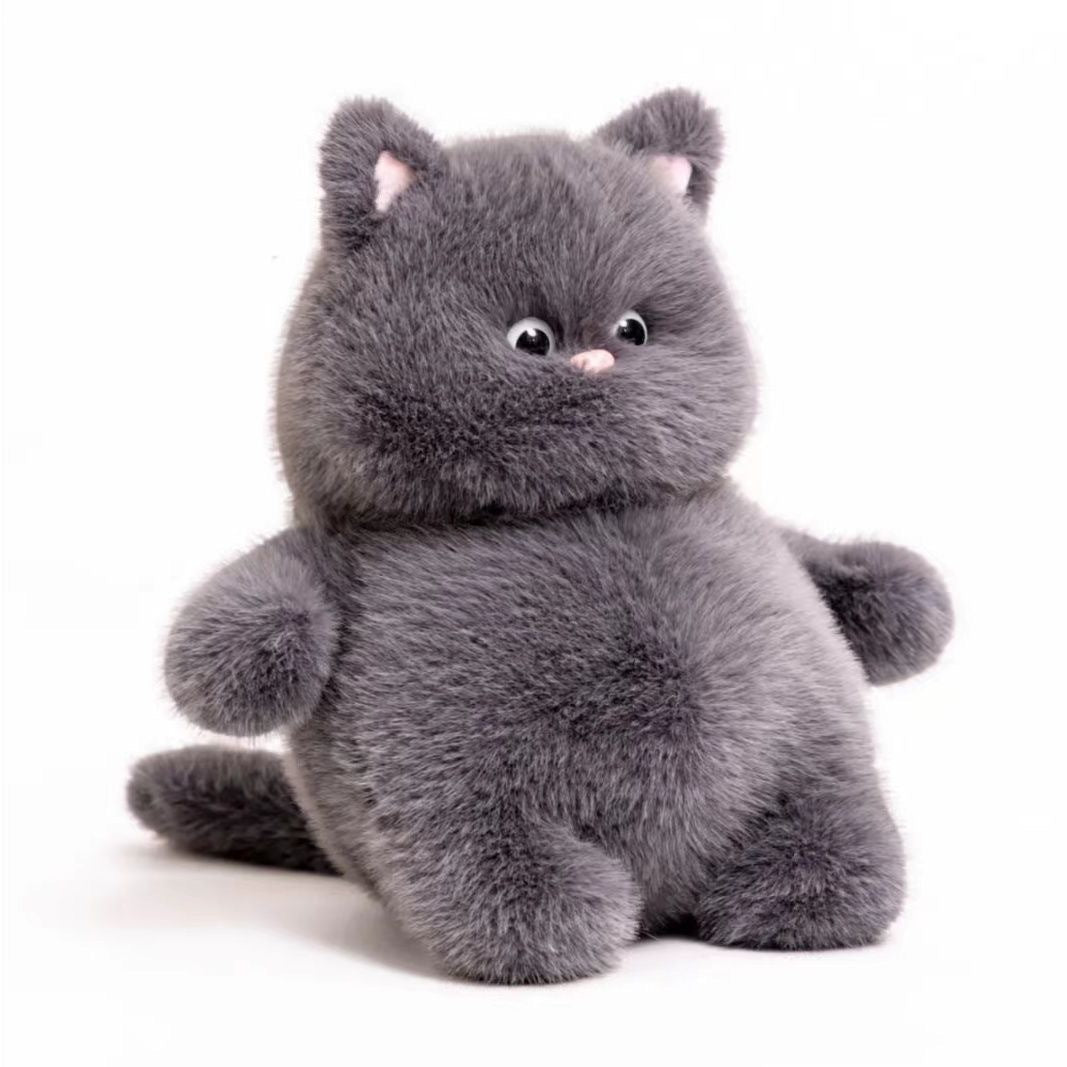 Tutu: Chubby Fluffy Black and White Cat Plushie | Stuffed Animal Cat