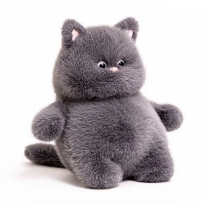 Tutu: Chubby Fluffy Black and White Cat Plushie | Stuffed Animal Cat