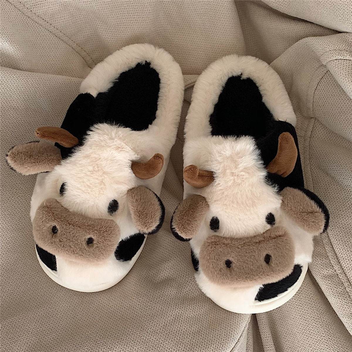 Fluffy Cow Slippers | Cloudy Slippers - Goodlifebean