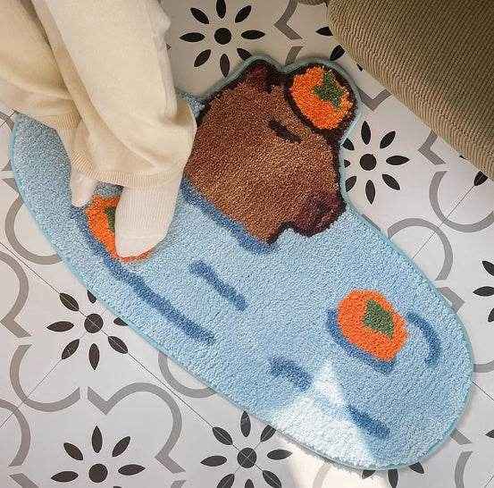 Capybara Rug Rectangle Kawaii Capybara Rug – Goodlifebean