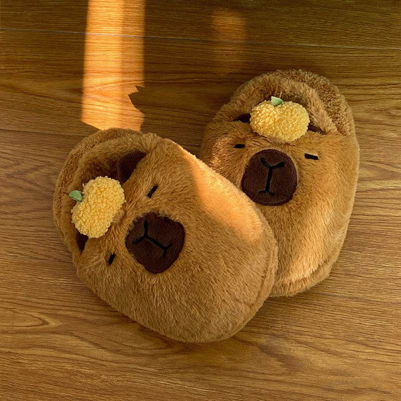 CloudyCapy: Cloudy Capybara Plush Slippers - Goodlifebean