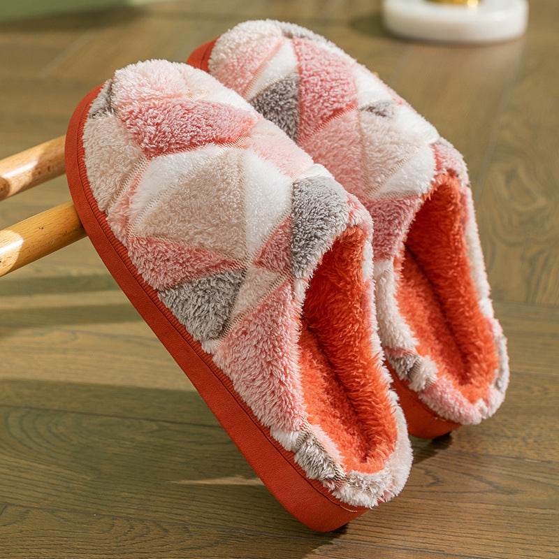 Geometric Plush Warm Indoor Slippers - Goodlifebean