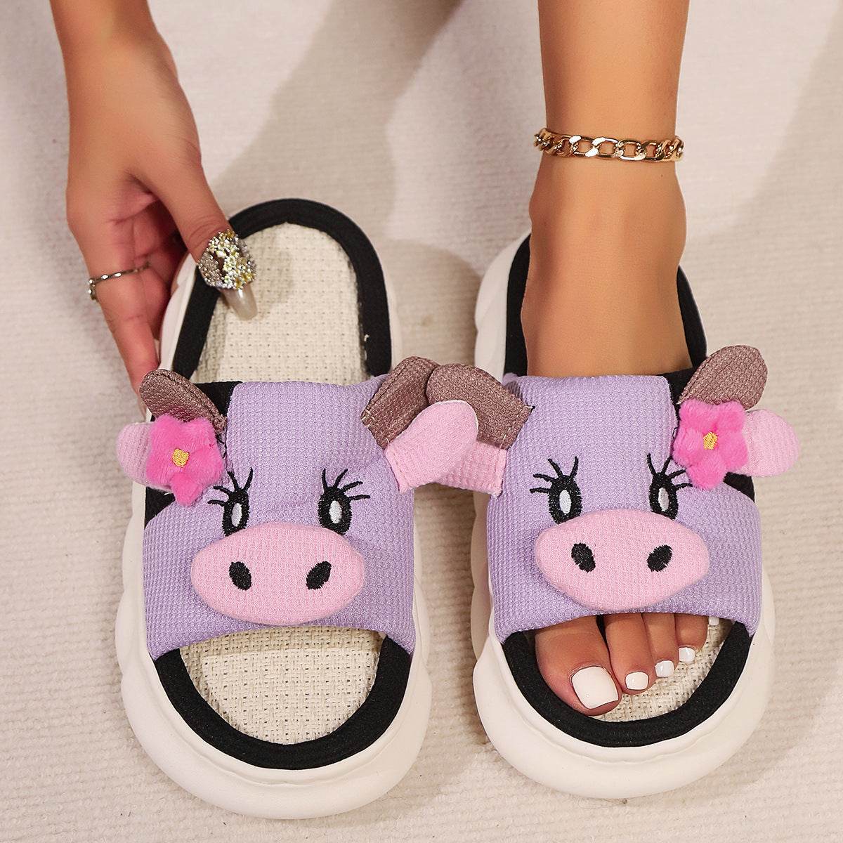 Cowzy Kawaii Slippers | Cute Cow Slippers - Goodlifebean