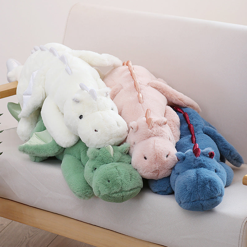Draco: Giant Snow Dragon Plushie | Big 5ft Stuffed Animal Dragon