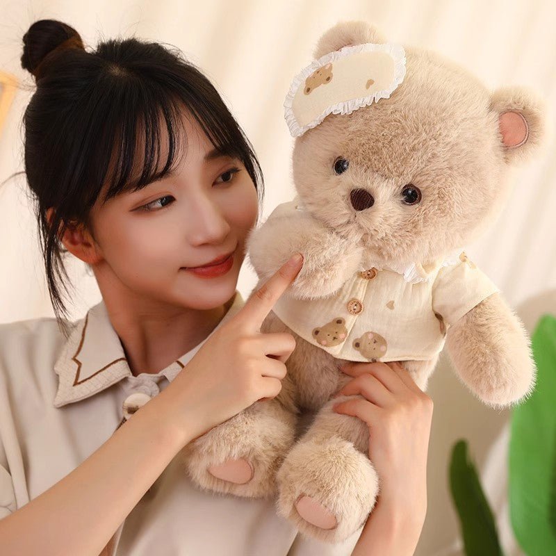 Lullaby Bear: Mini Brown teddy Bear | Sleepy Cuddle Bear - Goodlifebean product_type