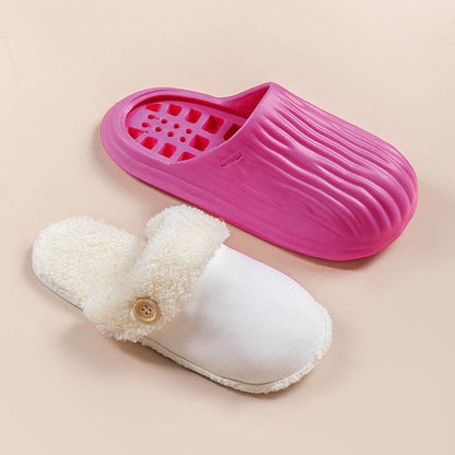 Shop CozySwap: Indoor-Outdoor Slippers with Detachable Fur - Shoes Goodlifebean Plushies | Stuffed Animals