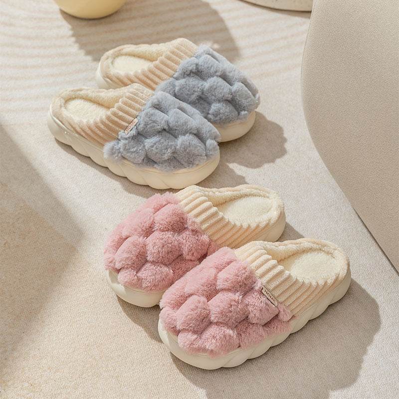 Honeycomb: Fluffy Plush Slippers | Warm Indoor Slippers - Goodlifebean