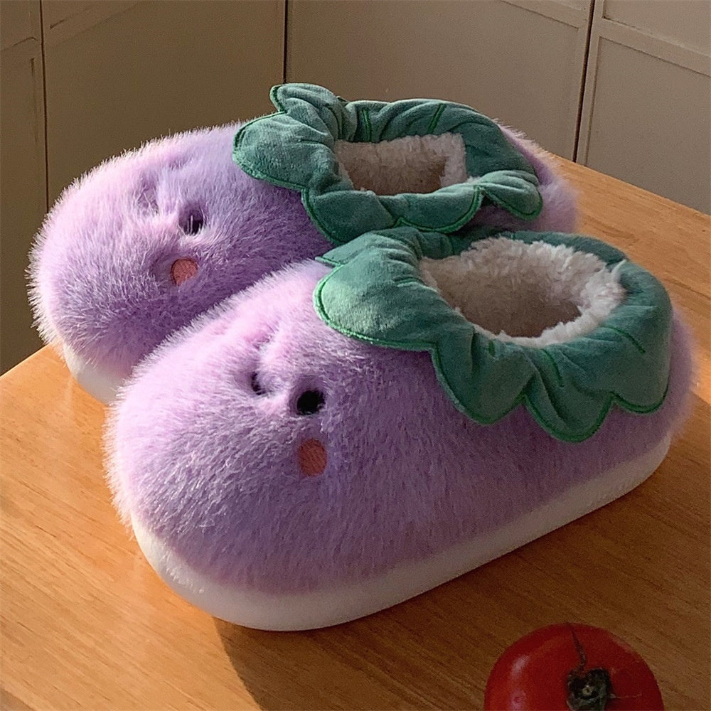 Shop Squishplant: Kawaii Squishy Eggplant Slippers - Goodlifebean Plushie | Stuffed Animal