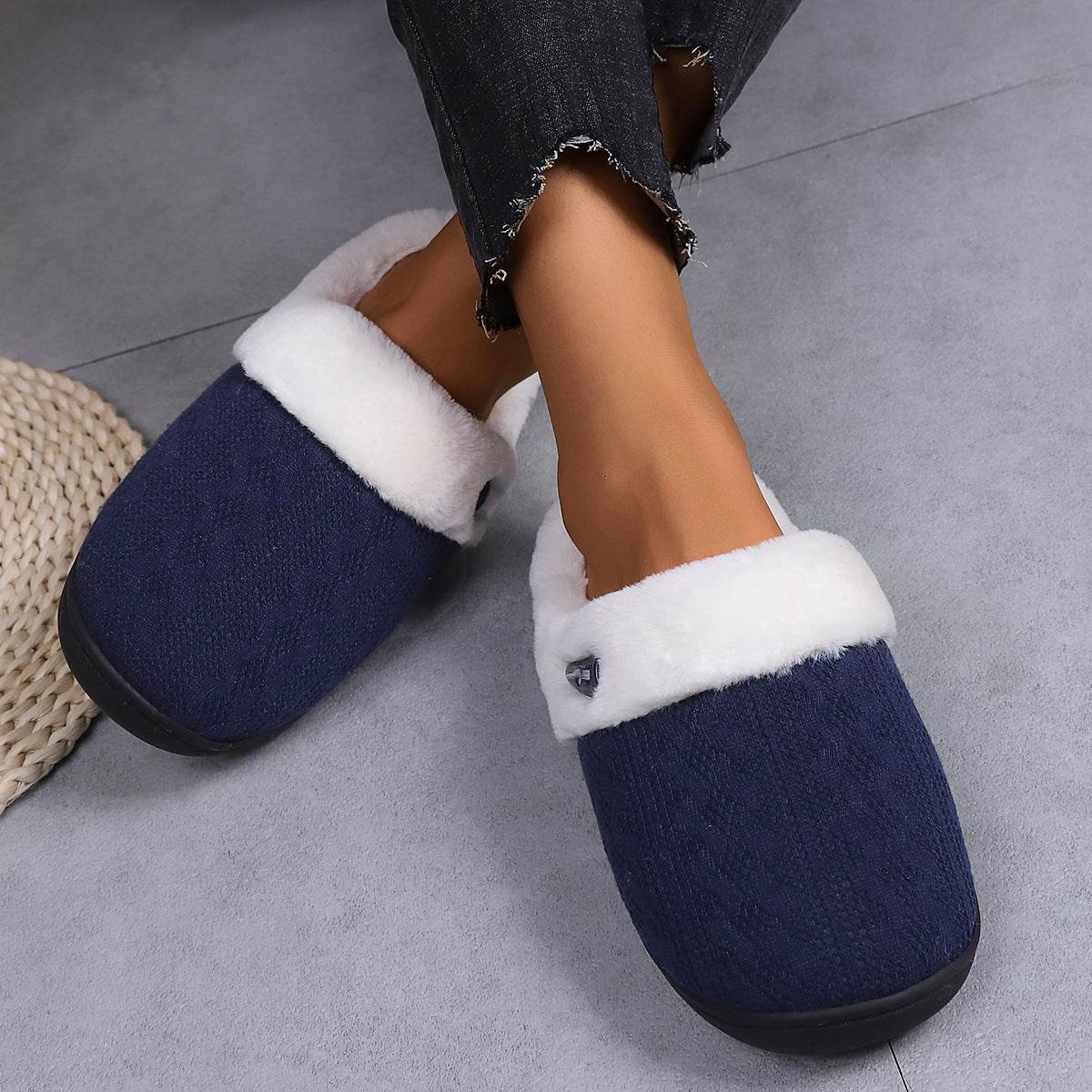 FluffKnit Cozy Plush Slippers | Fluffy Indoor Slippers - Goodlifebean