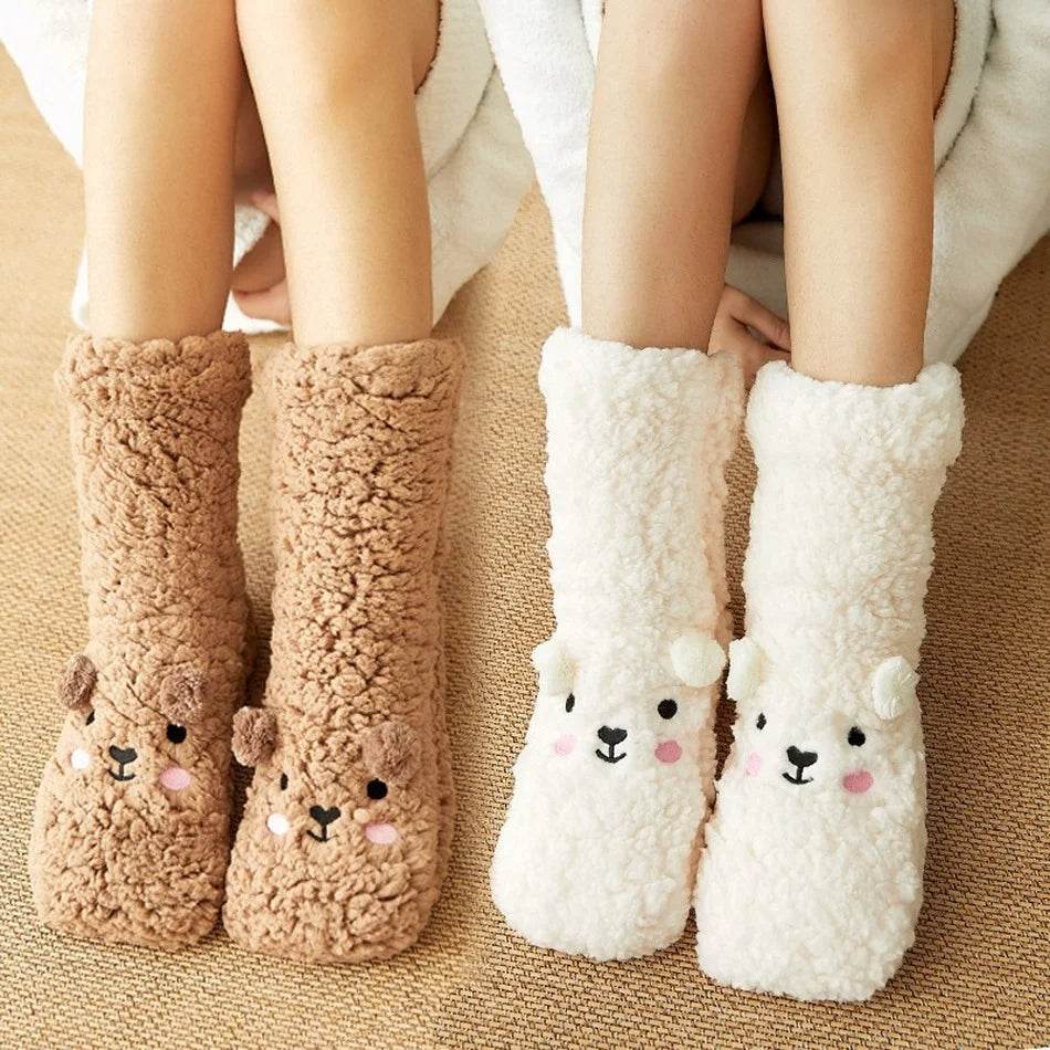 Cute Warm Fuzzy Bear Sockks - Goodlifebean