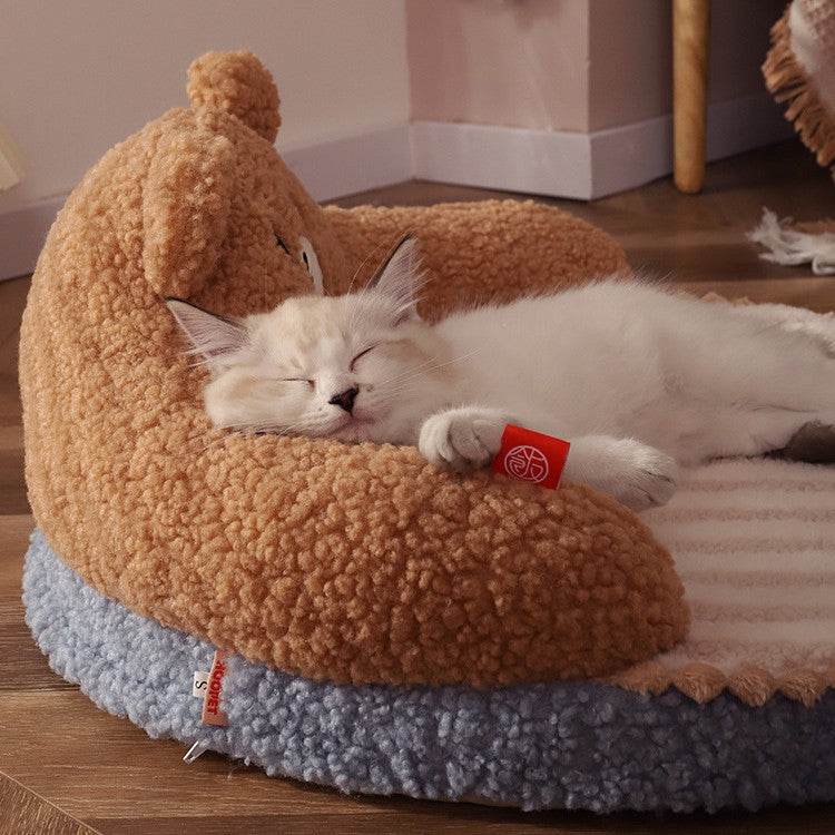 Kawaii Plush Cat Bed - Goodlifebean